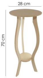 Banqueta Redonda  70 Cm Mdf