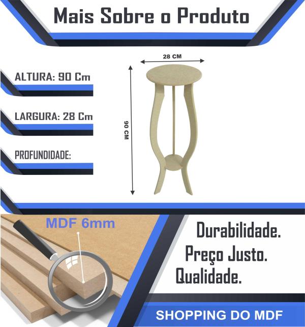 Banqueta Redonda  90 cm Mdf