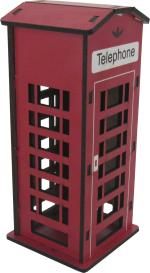 Cabine Telefônica Decorativa Pequena 15x6,5x6,5cm Mdf