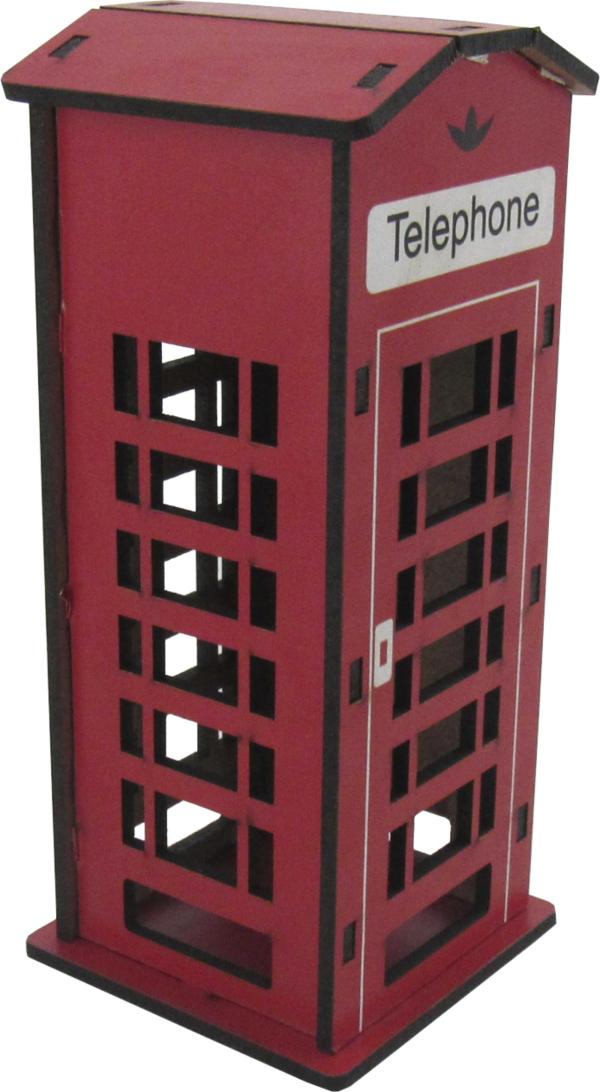 Cabine Telefônica Decorativa Pequena 15x6,5x6,5cm Mdf