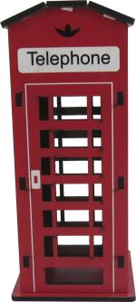 Cabine Telefônica Decorativa Pequena 15x6,5x6,5cm Mdf