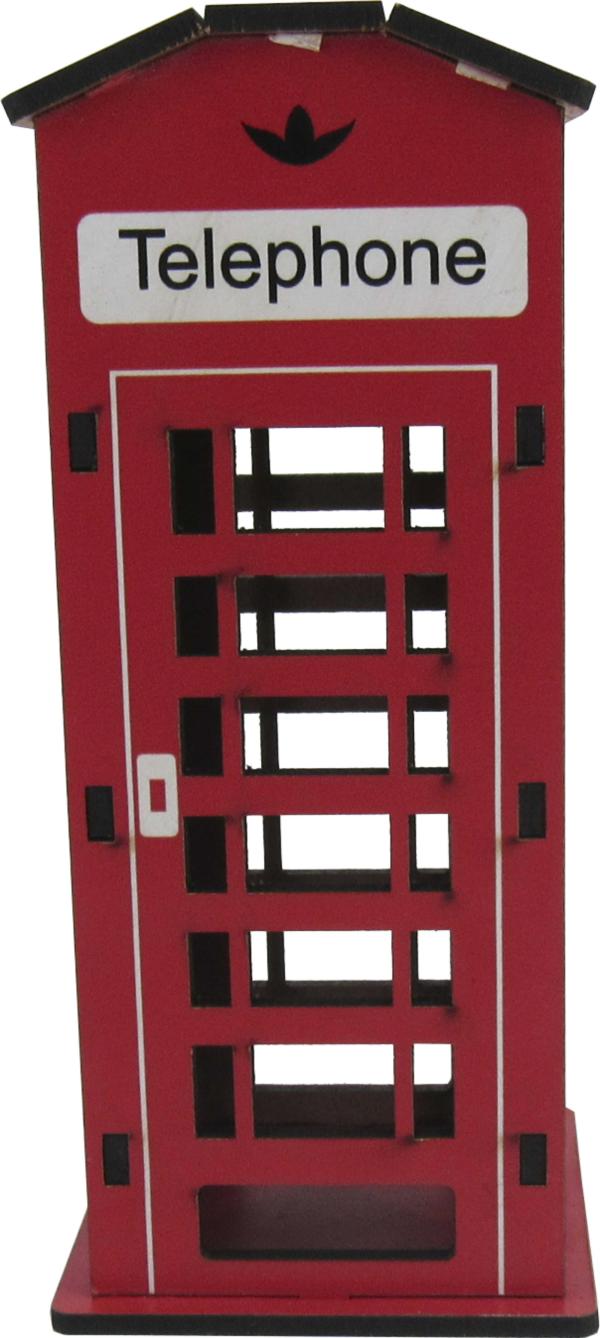 Cabine Telefônica Decorativa Pequena 15x6,5x6,5cm Mdf