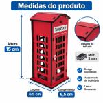 Cabine Telefônica Decorativa Pequena em MDF 15x6,5x6,5 cm - Decoração Criativa e Charmosa