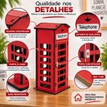 Cabine Telefônica Decorativa Pequena em MDF 15x6,5x6,5 cm - Decoração Criativa e Charmosa