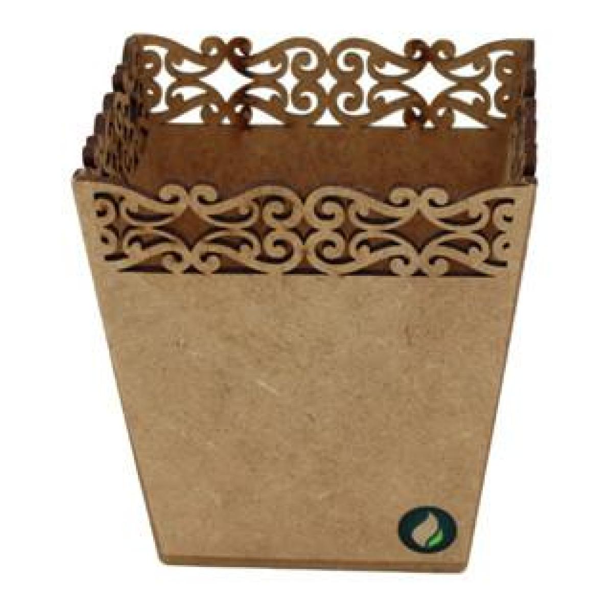 Cachepot Vazo Arabesco em MDF Cru