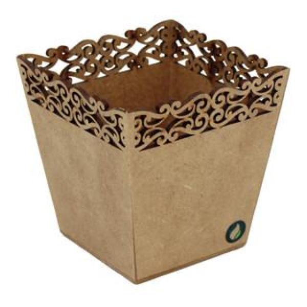Cachepot Vazo Arabesco em MDF Cru