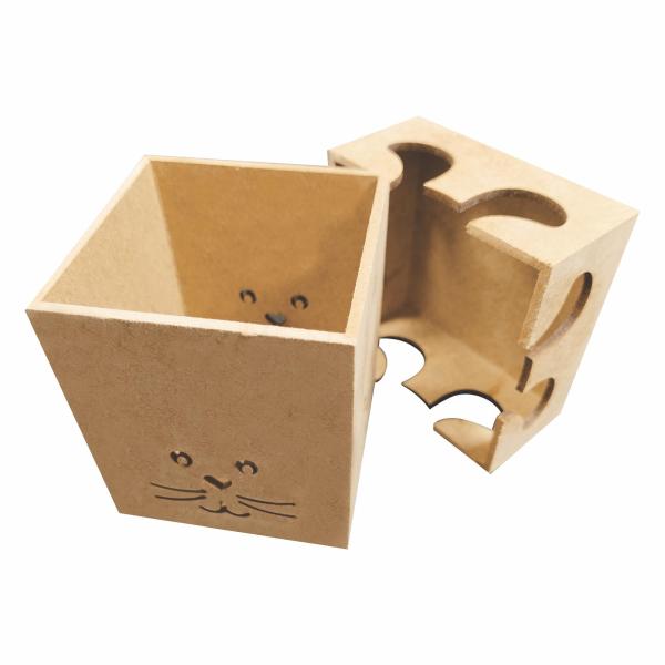 Caixa coelho com tampa de sapato