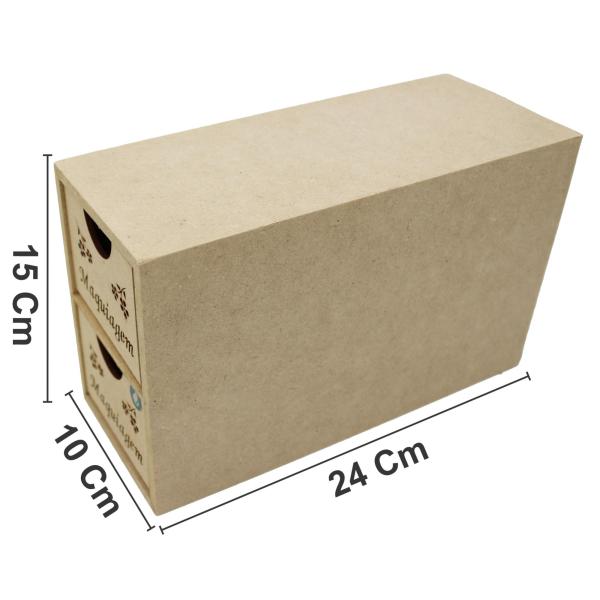 CAIXA 02 GAVETA MAQUIAGEM 24X10X15CM