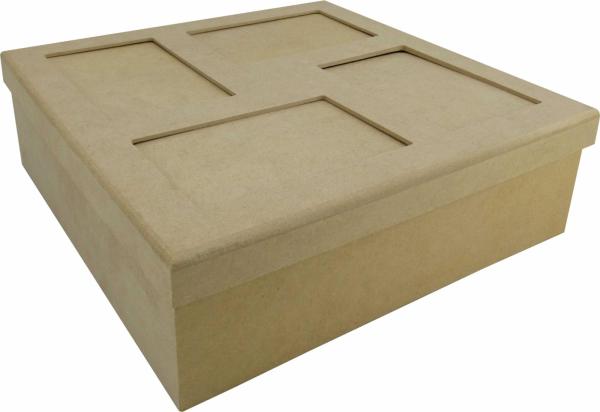 CAIXA 04 FOTOS 30X30X9,5CM Mdf Crú CAIXA 04 FOTOS 30X30X9,5CM Mdf Crú