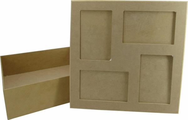 CAIXA 04 FOTOS 30X30X9,5CM Mdf Crú CAIXA 04 FOTOS 30X30X9,5CM Mdf Crú