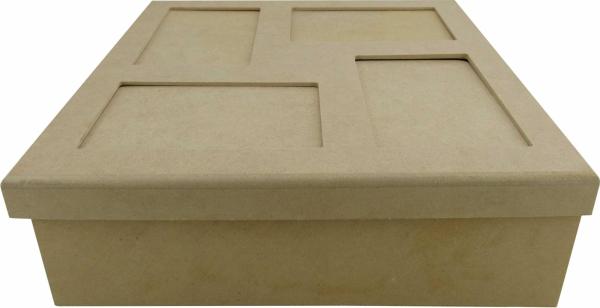 CAIXA 04 FOTOS 30X30X9,5CM Mdf Crú CAIXA 04 FOTOS 30X30X9,5CM Mdf Crú