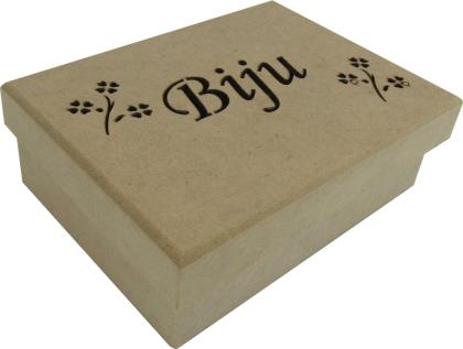 Caixa Biju 15X11X5,5cm Mdf Crú