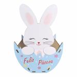 Caixa - Cachepô coelho da páscoa Azul