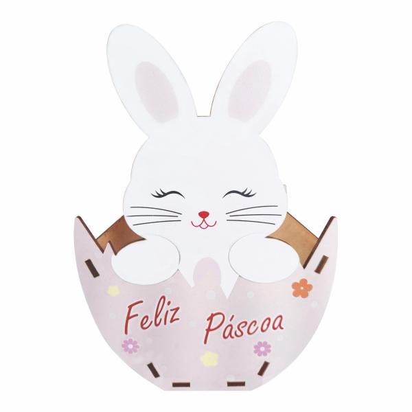 Caixa - Cachepô coelho da páscoa Rosa