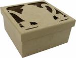 CAIXA CHA BULE 04 DIV. T/S 16X16X8,5CM MDF CRÚ