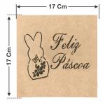 Caixa Coelho Páscoa  16X16X6CM MDF Crú