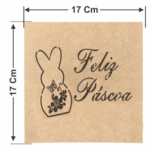 Caixa Coelho Páscoa  16X16X6CM MDF Crú