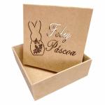 Caixa Coelho Páscoa  16X16X6CM MDF Crú