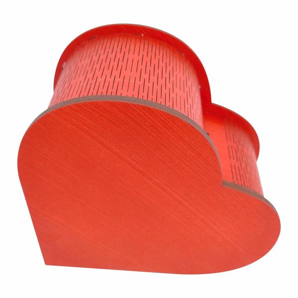 Caixa coração decorada vermelha G 