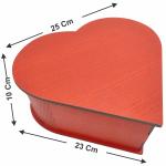 Caixa coração decorada vermelha G 