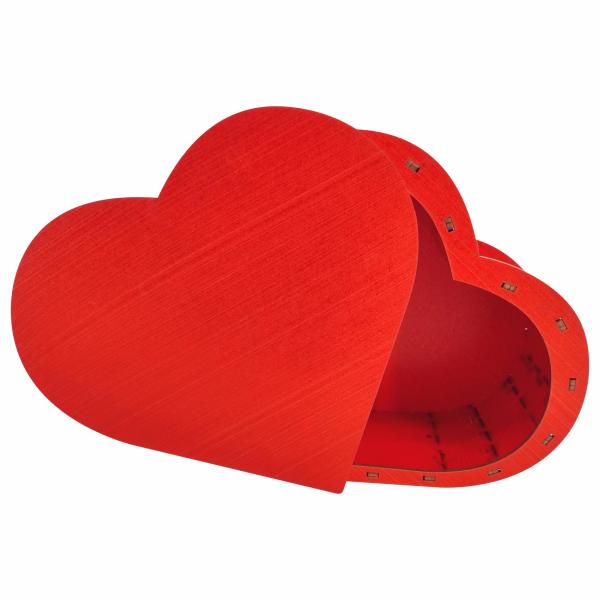 Caixa coração decorada vermelha G 