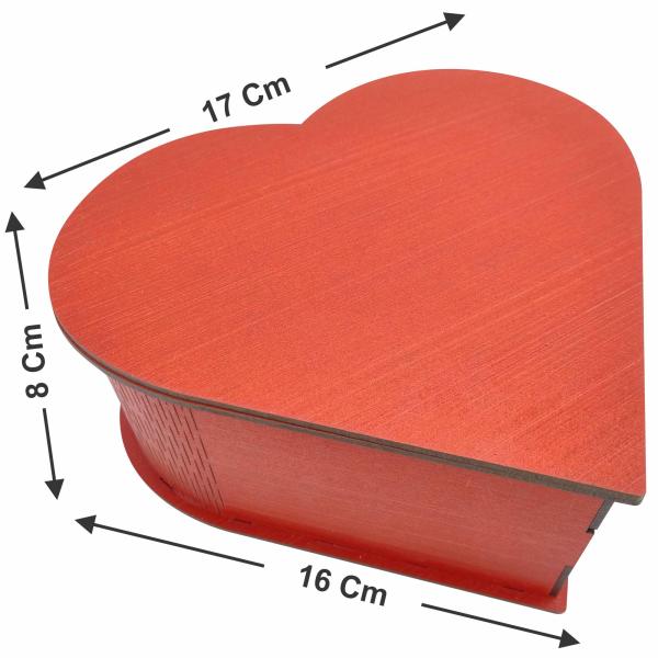 Caixa coração decorada vermelha P 