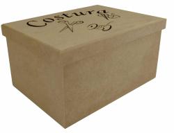 Caixa costura 3mm 25x18x14cm mdf crú