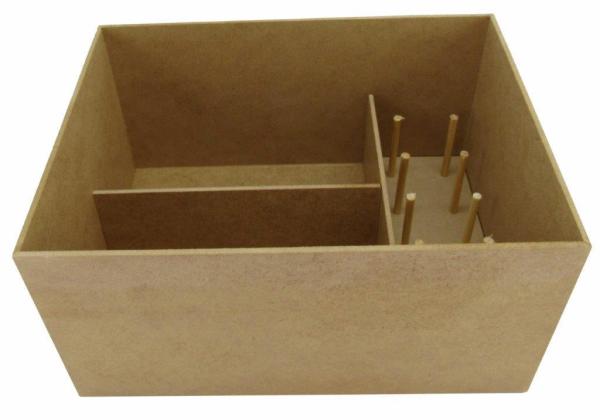 CAIXA COSTURA 3MM 25X18X14CM Mdf Crú
