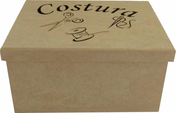 CAIXA COSTURA 3MM 25X18X14CM Mdf Crú