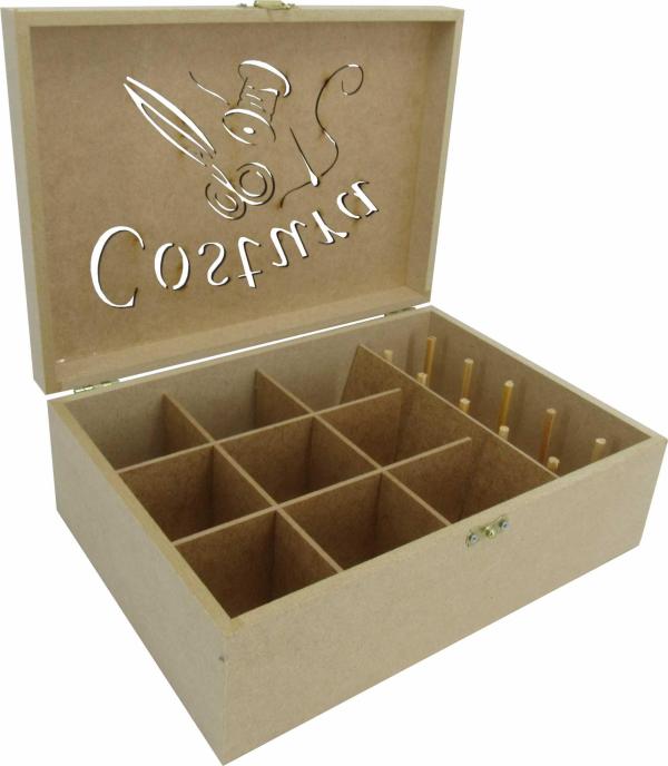 CAIXA COSTURA DOBRAD. M 26,5X19,5X9,5CM Mdf Crú