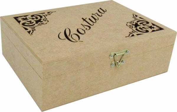 CAIXA COSTURA DOBRAD. P 23,5X17X7,5CM Mdf Crú