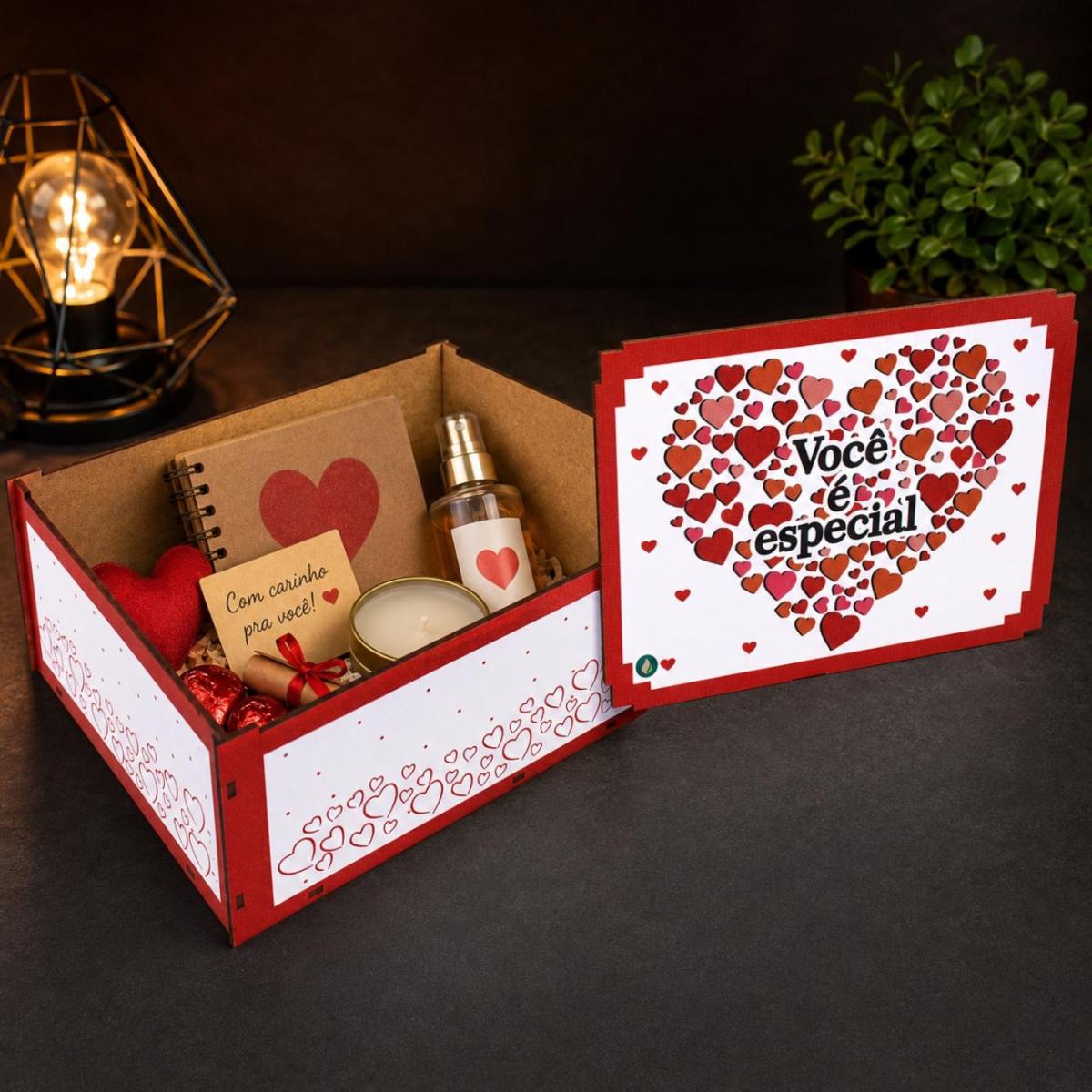 Caixa de Presente MDF Você é especial com Tampa para Casal 23x17x9 cm