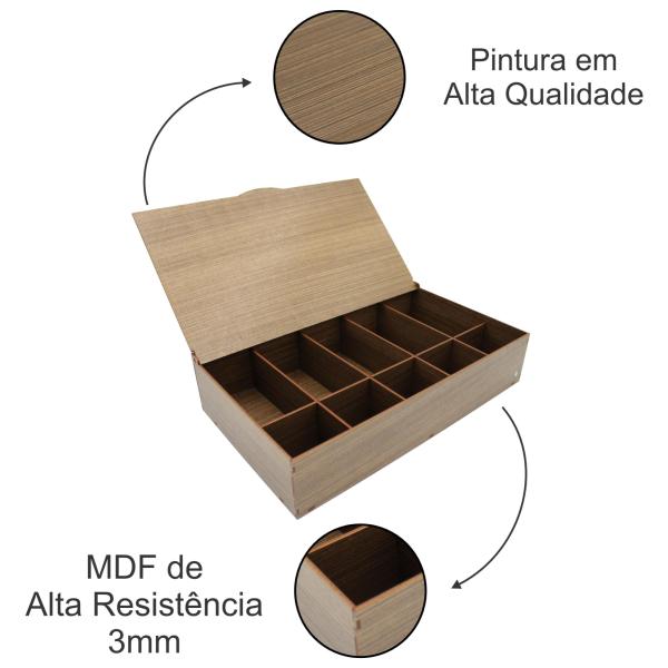 Caixa Dinheiro Laser - Pintada Amadeirada 39x23x8,5cm