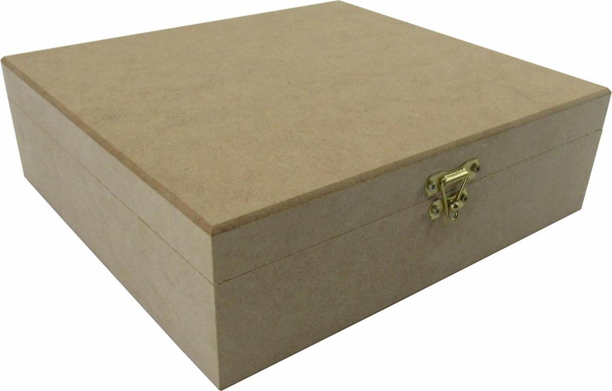Caixa Sabonete Dobradiça 06 Divisórias 24,5X22,5X7Cm Mdf Crú