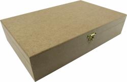 Caixa sabonete dobradiça 09 divisórias 36x23x7,5cm mdf crú