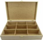 Cópia-Caixa Sabonete Dobradiça 09 Divisórias 36x23x7,5cm Mdf Crú