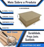 Caixa Dobradiça C/ Base 06 Div.  23X17,5X7,5CM Mdf Crú Caixa Dobradiça C/ Base 06 Div.  23X17,5X7,5CM Mdf Crú