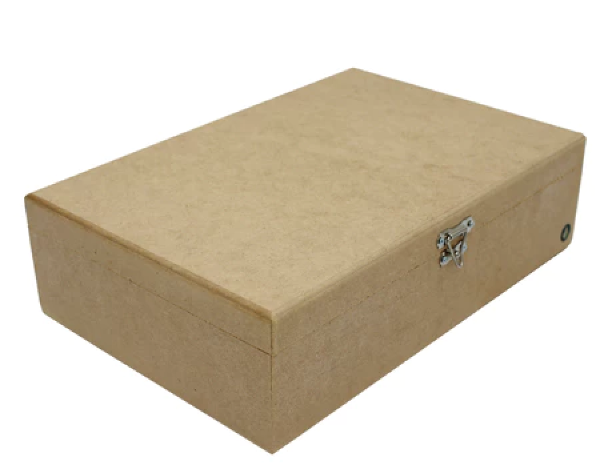 Caixa Dobradiça Lisa 30x20x8cm Mdf Crú