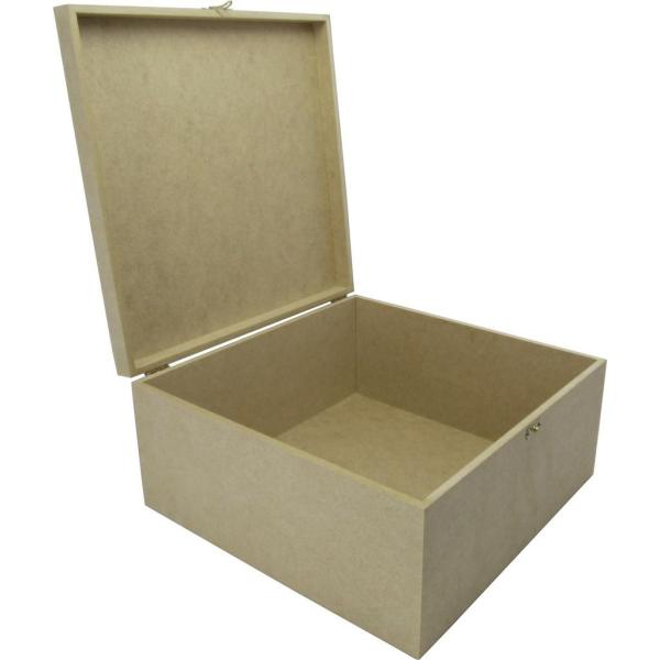 Caixa Dobradiça Lisa 30x30x14cm Mdf Crú