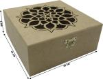 Caixa Dobradiça Mandala 20x20x8cm Mdf Crú