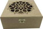 Caixa Dobradiça Mandala 20x20x8cm Mdf Crú