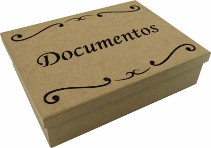 CAIXA DOCUMENTOS VAZ. 32X24X8CM Mdf Crú