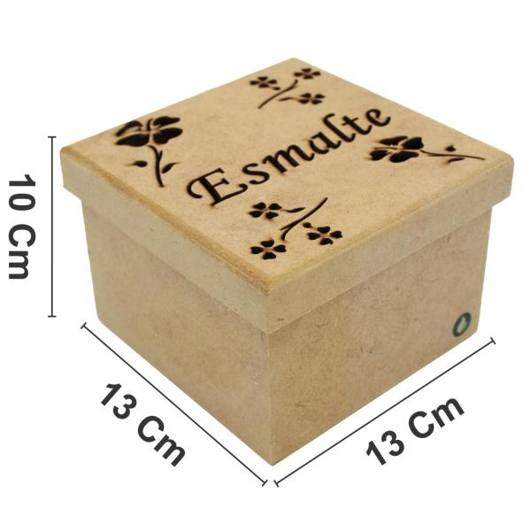 CAIXA ESMALTE 13X13X9,5CM C/16 DIV.
