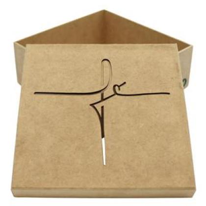 Caixa Fé 16x16x6cm Mdf Crú