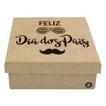 CAIXA FELIZ DIAS DOS PAIS 16X16X6CM MDF Crú