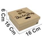 CAIXA FELIZ DIAS DOS PAIS 16X16X6CM MDF Crú