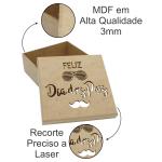 CAIXA FELIZ DIAS DOS PAIS 16X16X6CM MDF Crú
