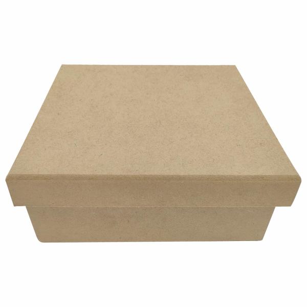 Caixa Lisa Mdf Cru 16x16x6cm