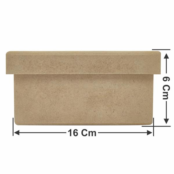 Caixa Lisa Mdf Cru 16x16x6cm