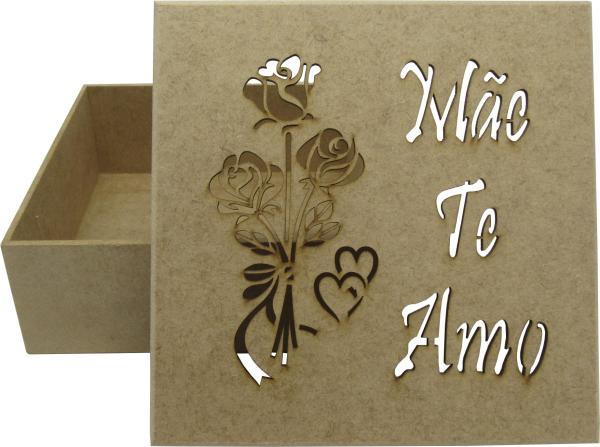 CAIXA MAE TE AMO 16X16X6CMMDF Crú